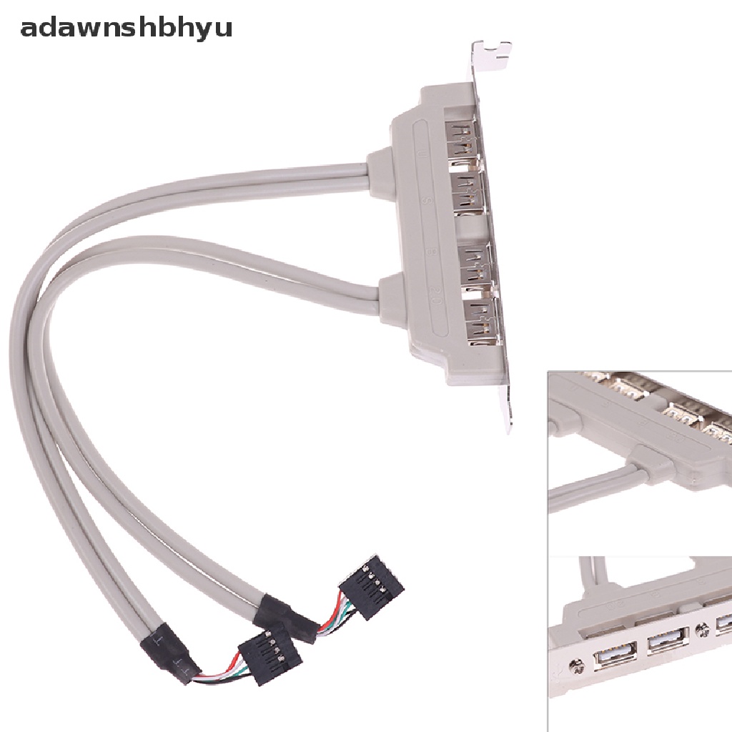 Kabel Ekstensi Header MainBoard adawnshbhyu 4port USB 2.0 Ke 9pin Untuk PC Panel ID