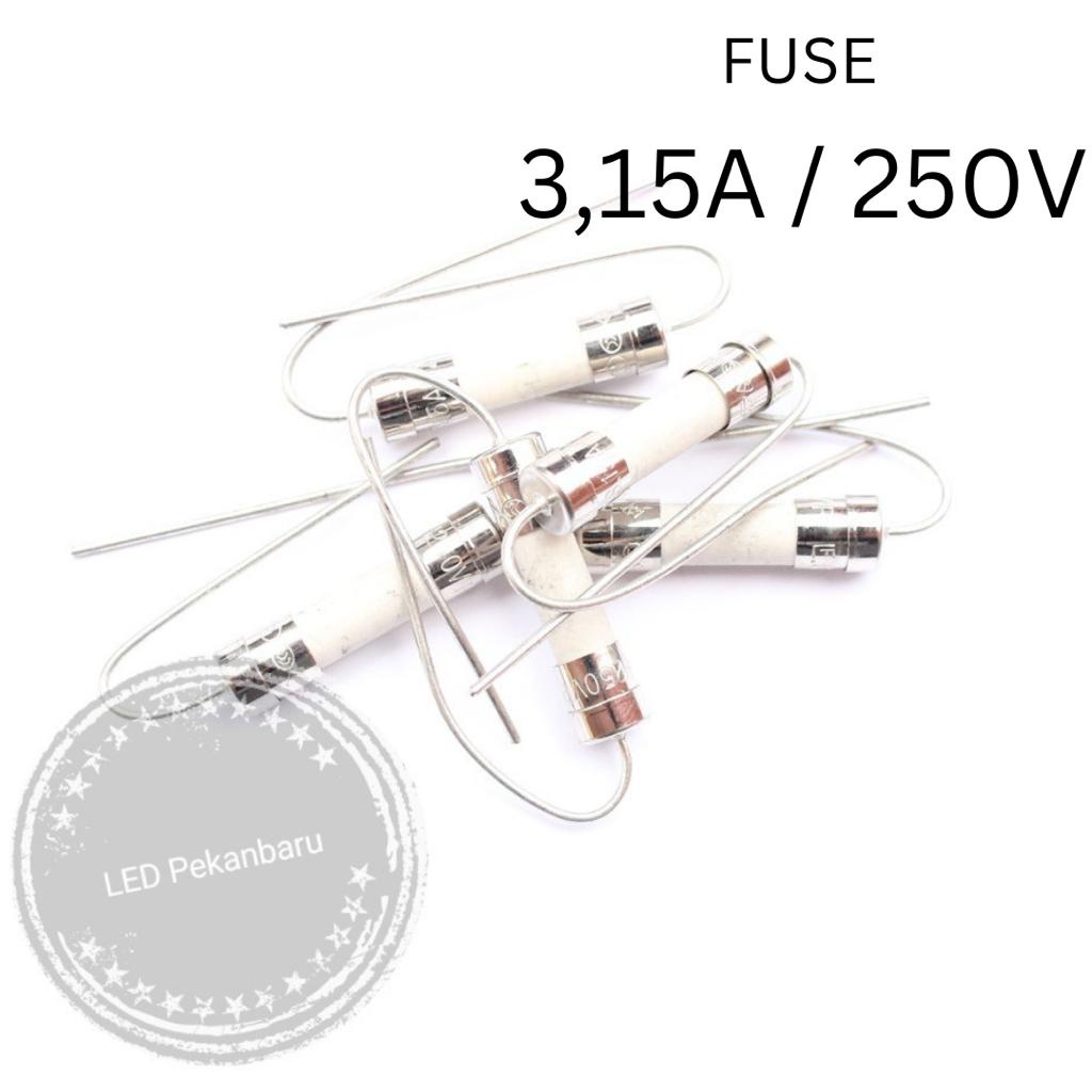 FUSE 3.15A 250V 3.15 A KERAMIK KAKI SOLDER SEKRING AXIAL TIMBAL