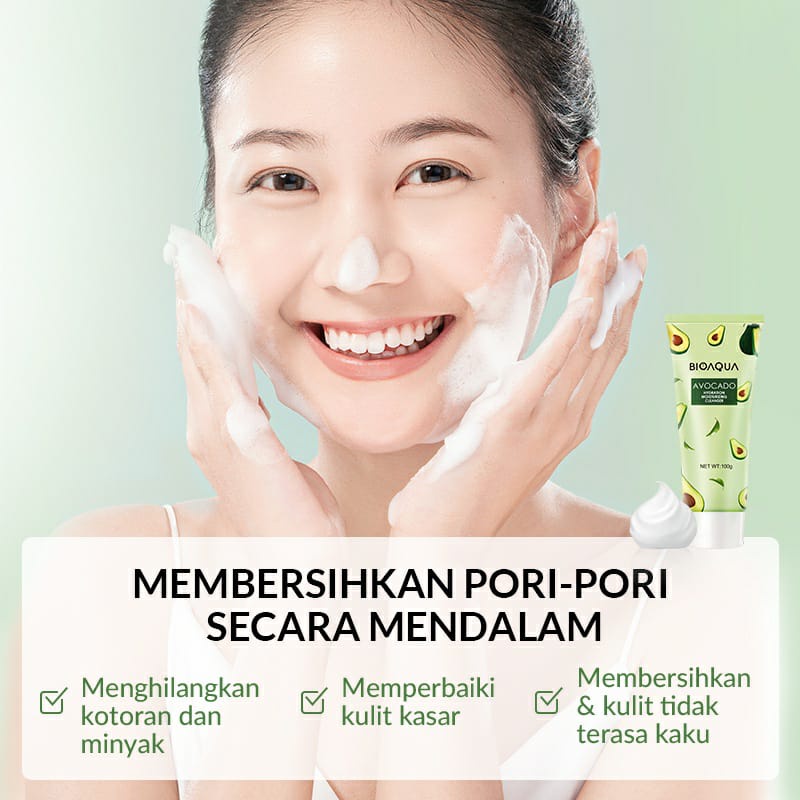 BIOAQUA Avocado SkinCare Set Kecantikan Perawatan Set With Cleanser/Sheet mask/Eye mask Whitening Brightening