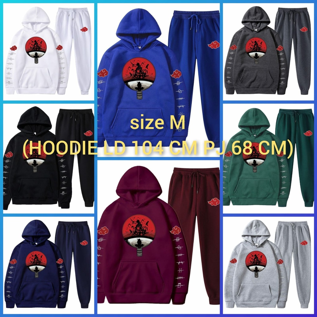 BISA COD/JHOSE/STELAN UCHIHA/SET HOODIE DAN CELANA CELANA JOGGER