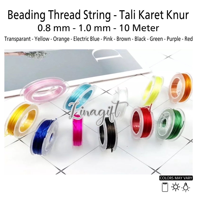 ( Rol 10 Meter ) ELASTIC CRYSTAL BAND - NYLON THREAD - TALI SENAR KARET ELASTIC KENUR BENING / ELASTIS KNUR WARNA 0.8MM - 1.0MM COCOK GELANG / KALUNG / AKSESORIS / DIY / KERAJINAN TANGAN