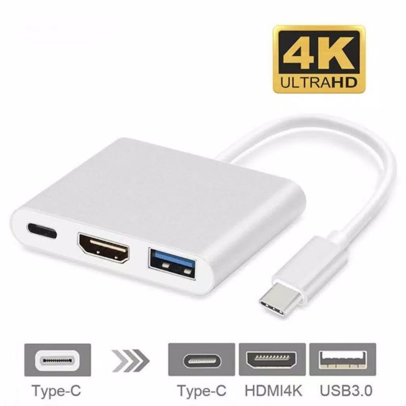 kabel converter USB 3in 1type c HDMI to type c to usb 3.0