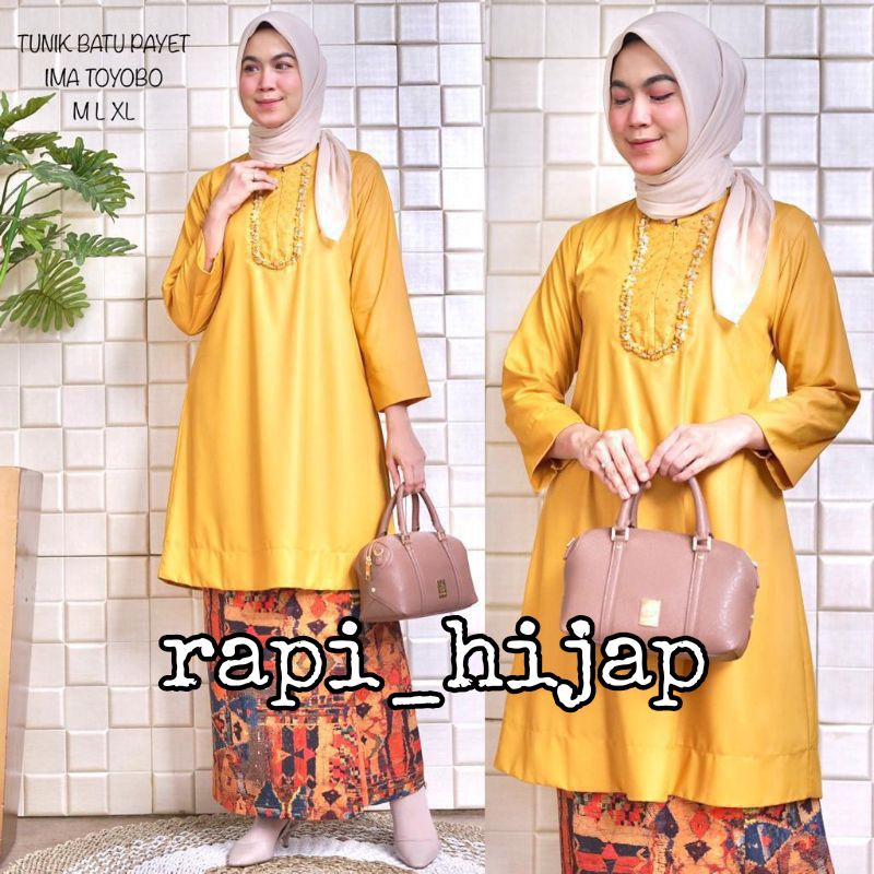 Kamari Long Tunik / Long Tunik Ima Toyobo /  Long Tunik Batu Payet /  Long Tunik  tunik batu /  BY K