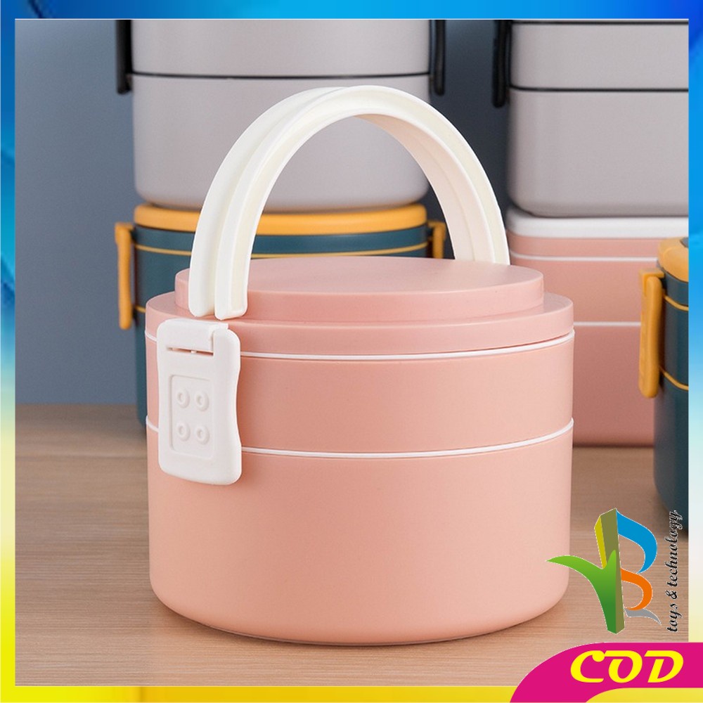 RB-C478 Kotak Makan 2 Tingkat Lunch Box Susun Material Plastik Food Grade Tempat Bekal Makan Double Layer Rantang 2 Tingkat