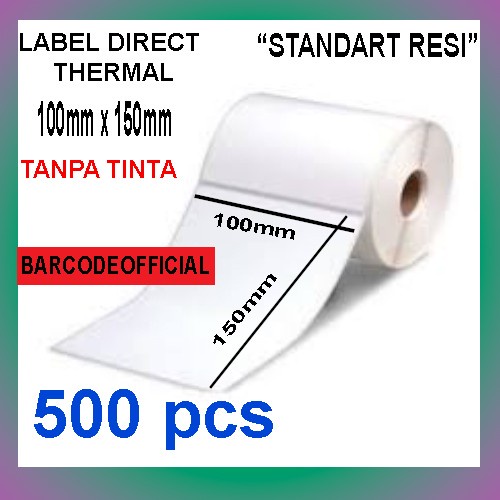 Stiker Label Barcode Thermal 100X150Mm Sticker Thermal 100X150Mm (500Pcs)