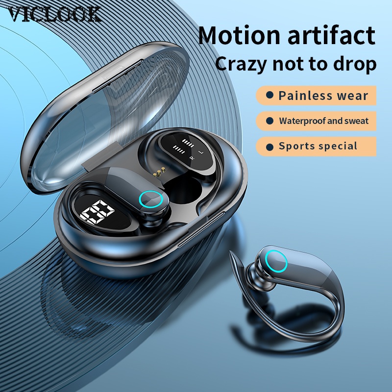 VICLOOK COD G37 Olahraga Bluetooth TWS Earphone Tahan Air Bass Penuh Flash Pengisian Headset Nirkabel Tanpa Penundaan Dengan Mikrofon Hensed Bluetooth Full Bass