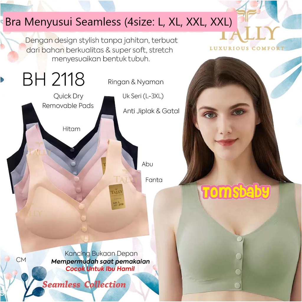 [NEW PRODUCT] TALLY (1pcs) Bra Menyusui Maternity Bra 2118 / Bahan Seamless Lembut Bra Travelling