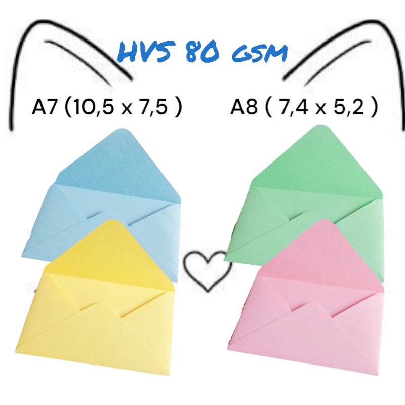 

(20pcs)Amplop Warna A7 A8 Warna Pastel