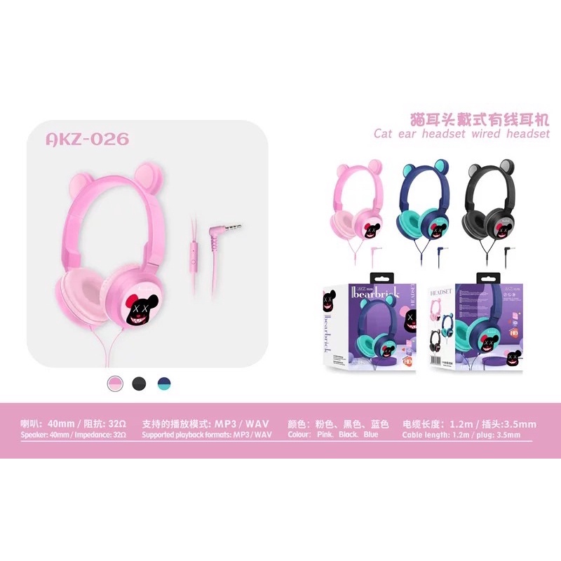 [ AKZ-026 ]Headset Gaming Telinga model AKZ-026 with microphone jack 3.5mm Headphone Gaming