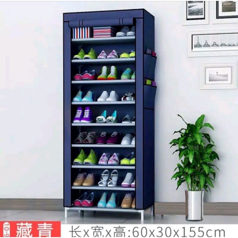 Rak sepatu 10 tingkat Susun 10 layer 10 / Rak sepatu kain besar relsiting 10 susun tertutup aestheti