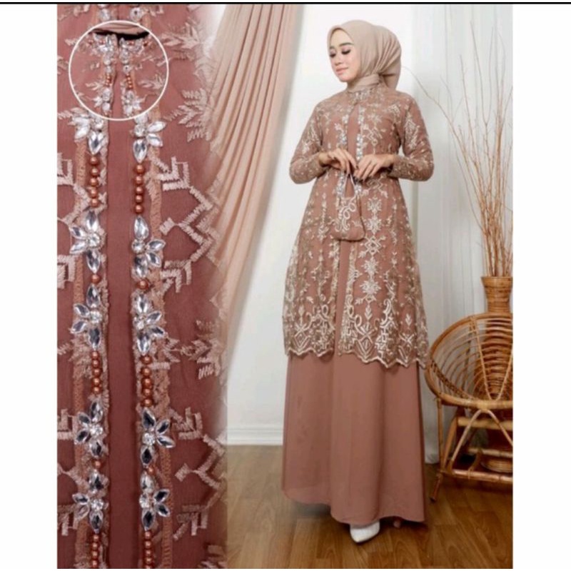 GAMIS PESTA KONDANGAN TERBARU DRESS MUSLIM HIJAB WANITA GAMIS DRESS WISUDA KEBAYA MODERN