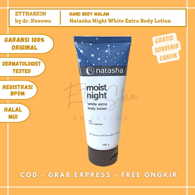 Natasha Skincare - Moist Night White Extra Body Lotion / Handbody Malam - Ettra Skin by dr Kesowo ( 