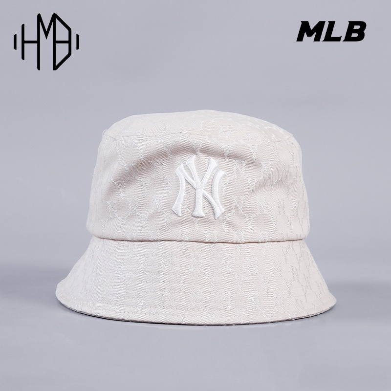 MLB Korea NY Yankees Monogram Classic Bucket Hat Cream