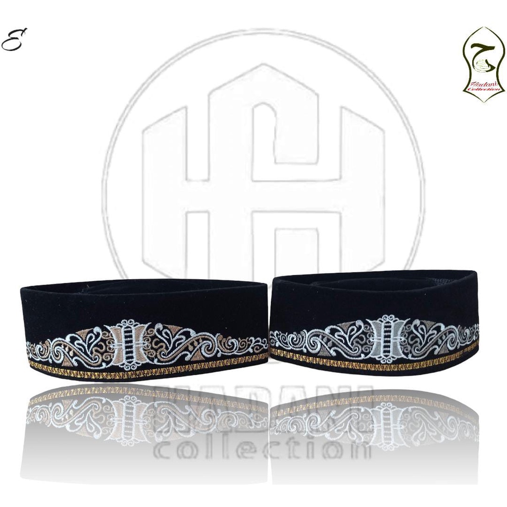 peci bordir/songkok hitam motif/peci motif