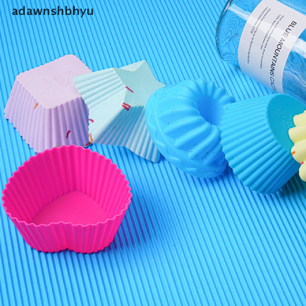 Adawnshbhyu 1pc Cetakan Cupcake Silikon Multi Warna Random Cetakan Kue Kering Bakeware Pastry Tools ID