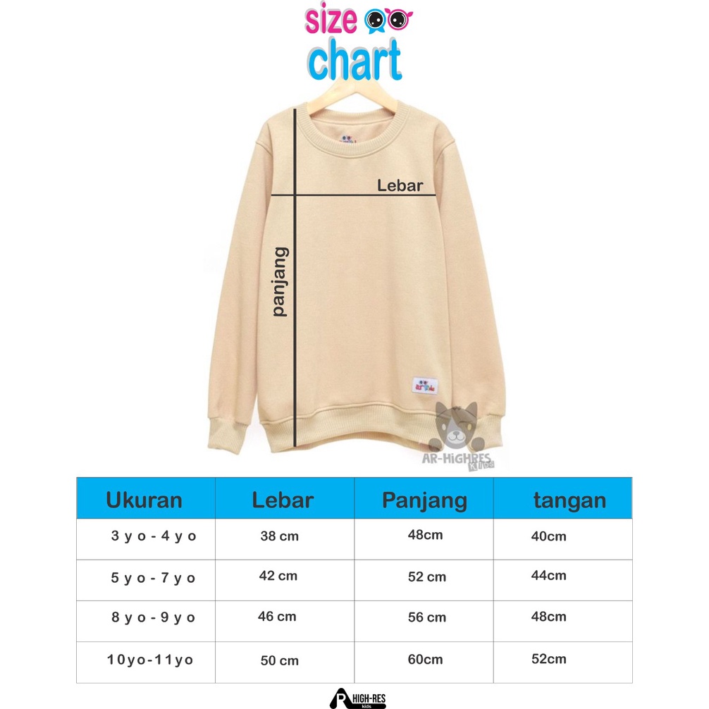 Crewneck Anak Laki-laki / Perempuan Motif Karakter Chopper Happy Warna Cream