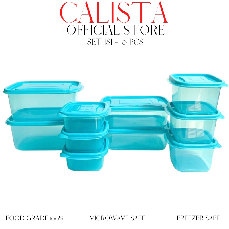 FOOD KONTAINER/CONTAINER SET - TOPLES KOTAK CALISTA RUMOI BENING SEALWARE 1 SET ISI 12PCS - TEMPAT WADAH PENYIMPANAN MAKANAN BUAH SAYUR DIKULKAS - FOOD PREPARATION STORAGE SET - TOPLES KULKAS SET - TOPLES KUE KERING LEBARAN 1 SET