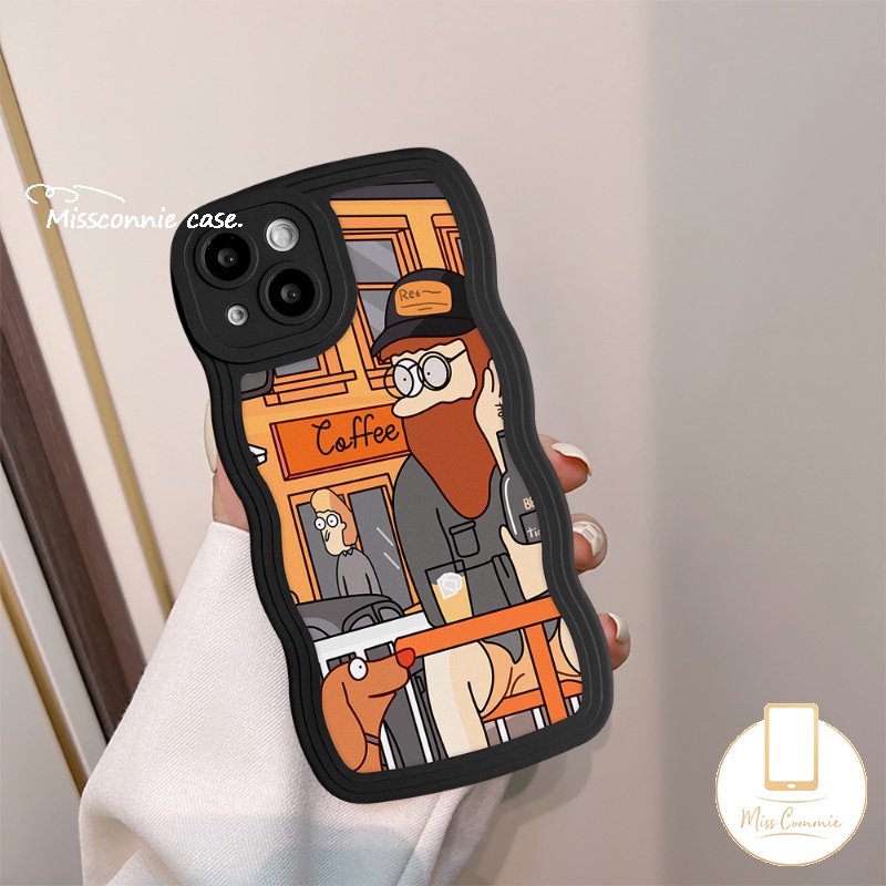 IPHONE Couple Soft Case Compatible Untuk Iphone6 6s 8 7plus 11 13 12 14 Pro Max 14Plus XR X XS Max SE 2020 INS Fashion Eropa Art Retro Ilustrasi Tepi Bergelombang Soft TPU Cover