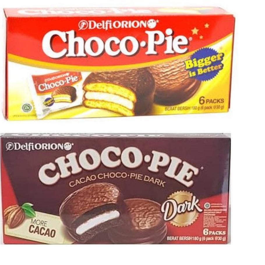 

✓ Delfi Orion Choco Pie Cacao Chocopie Dark 180 gr (6 x 30gr)