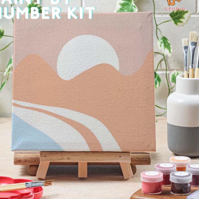 

Kekinian Paint by number lukisan gunung mount ver 1 canvas 20x20 cm / painting kit / set melukis ~