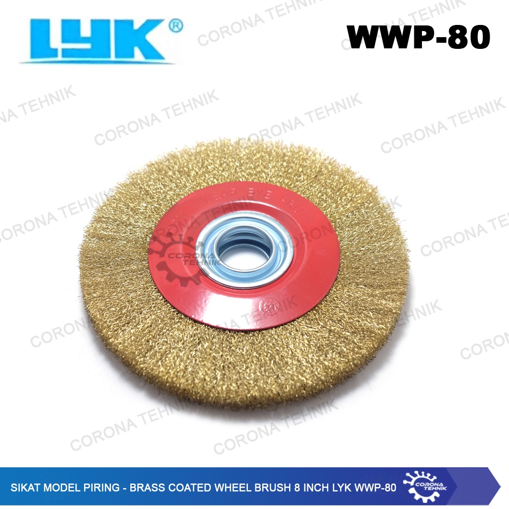 WWP-80 - Sikat Model Piring - Brass Coated Wheel Brush 8 Inch LYK