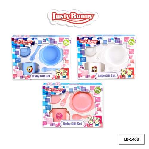 ❣️Rakkistore99❣️ LUSTY BUNNY LB 1403 Baby Feeding Gift Set Alat Makan Bayi isi 5