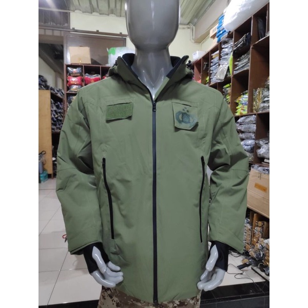 Jaket Polisi Hijau | Jaket Jatah Polri | jaket Polisi Semi Waterproof | Jaket Parasit Polri Hijau