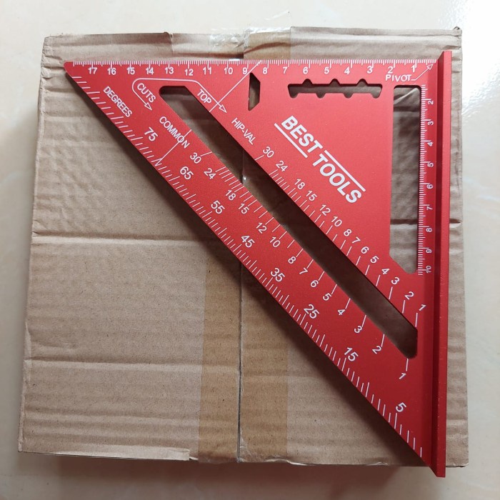 

Matr Speed Square 7 Inci Woodworking Penggaris Siku Segitiga Tukang Merah