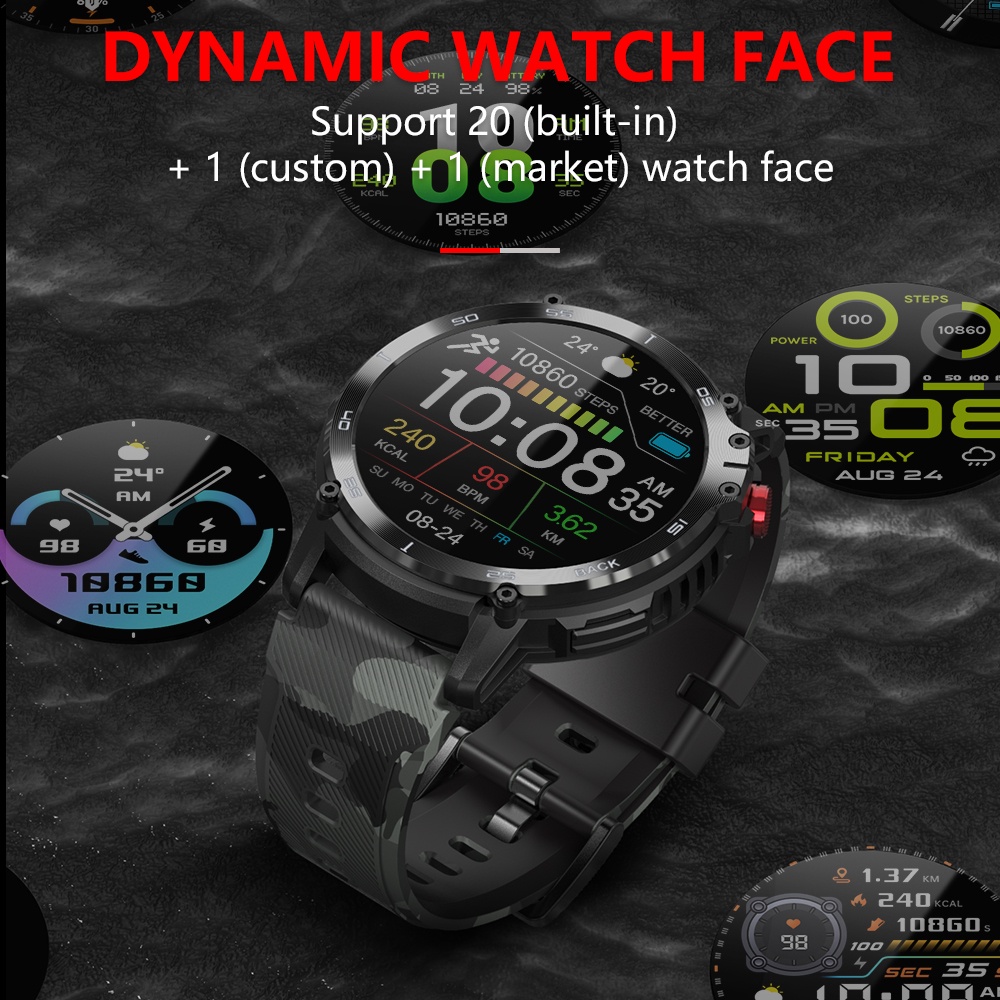 Smartwatch high memory Waterproof 3ATM Bluetooth 3.0+5.0 Long-lasting battery life Wear-resistant multi-sport mode smartwatch