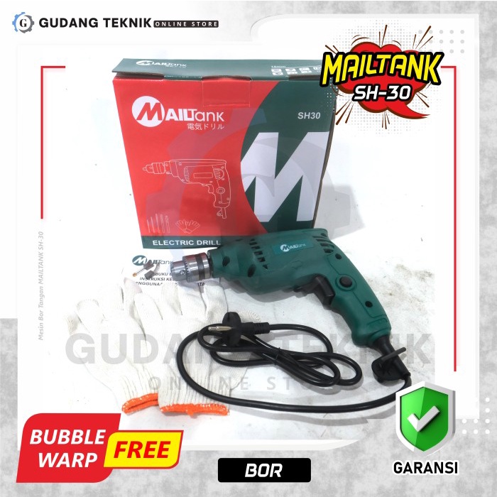 MESIN BOR TANGAN Listrik SH30 SH30C 500 Watt 10mm MAILTANK X KK14 KKO / Machine Electric Drill Bor Elektrik Besi Kayu Beton 500 W 10 mm SH 30 SH30C KK14 KKO X MAILTANK