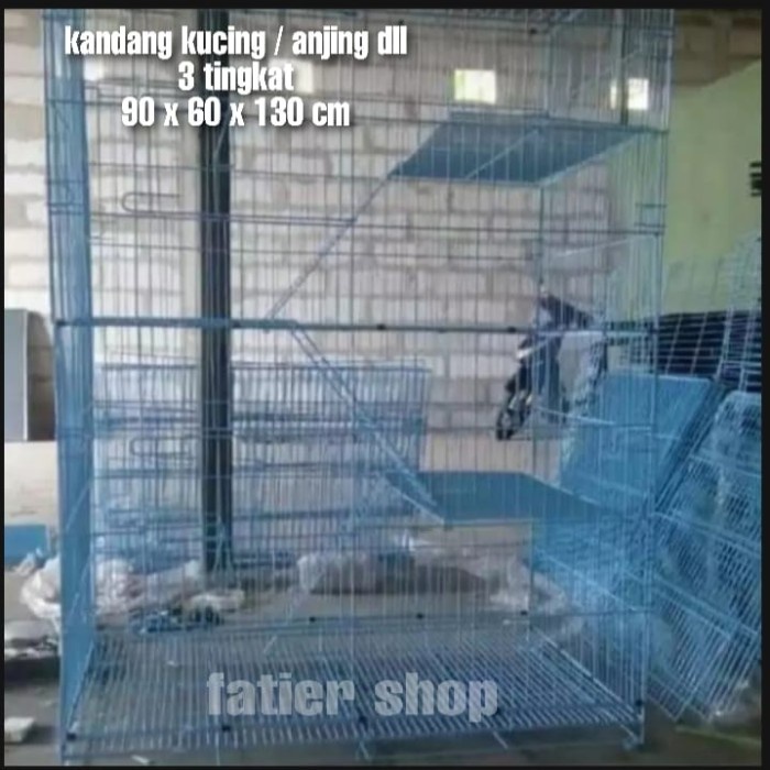 kandang kucing jumbo tingkat 3 roda ukuran xxl 90*60*120