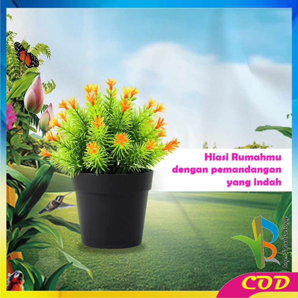 RB-C606 C611 Ornamen Tanaman Bunga Bonsai Plastik Dekorasi Meja Pajangan Tanaman Hias Artificial Flower / Bunga Hias Dekorasi Ruangan