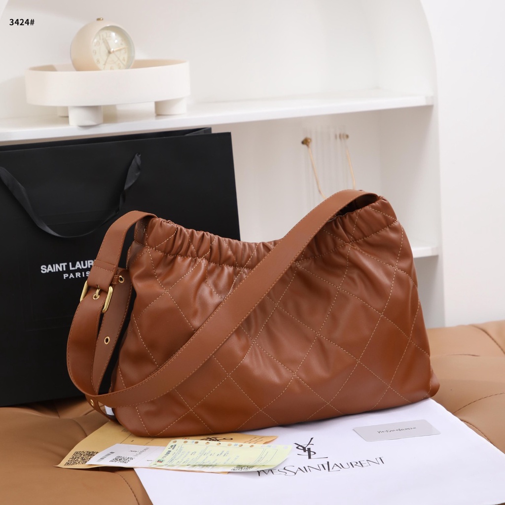 YS Calfskin Leather Hobo Shoulder Bag 3424