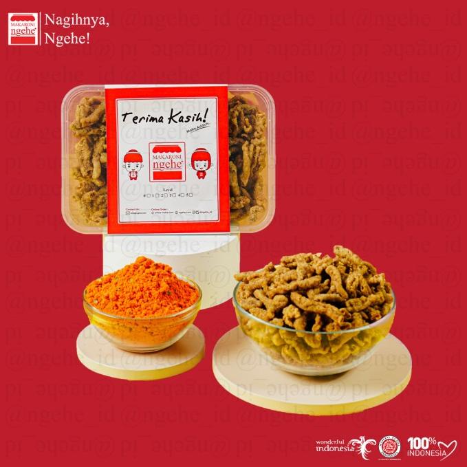 

(PROMO F8Y38) Makaroni Ngehe Usus Goreng Kemasan Toples Regular ✷