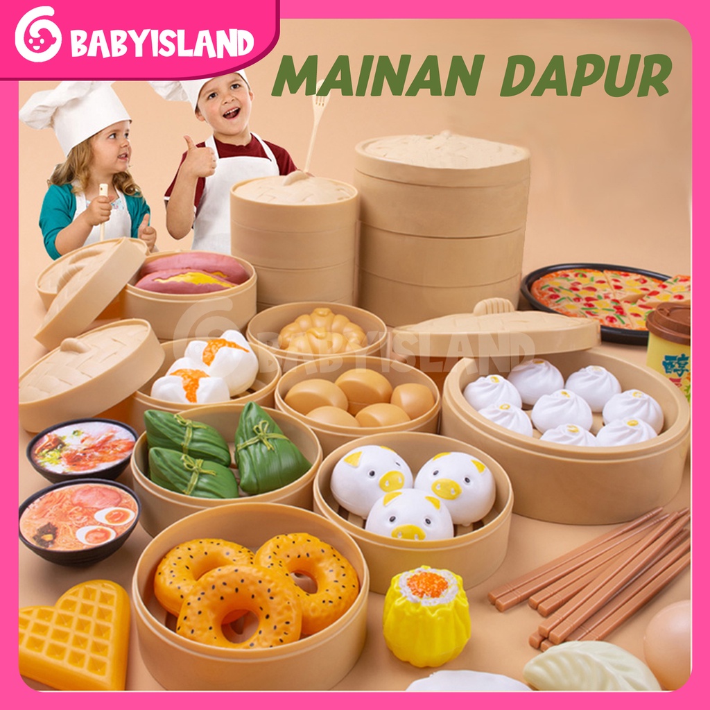 Mini Dapur Mainan  Memasak Mainan  MASAK MASAKAN KITCHEN Mainan Anak Perempuan Dimsum Mainan