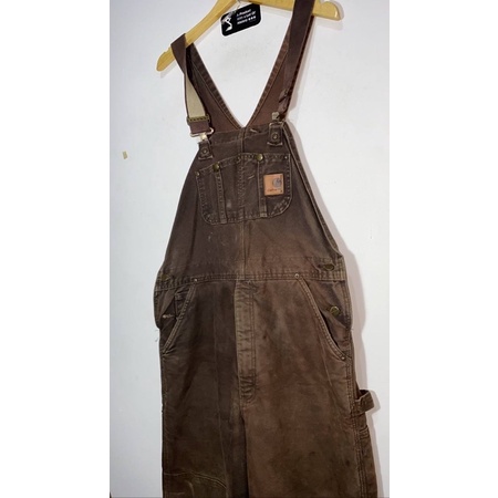 Carhart Bib Overall R27 DKB (Dark Brown) Size 34 x 32