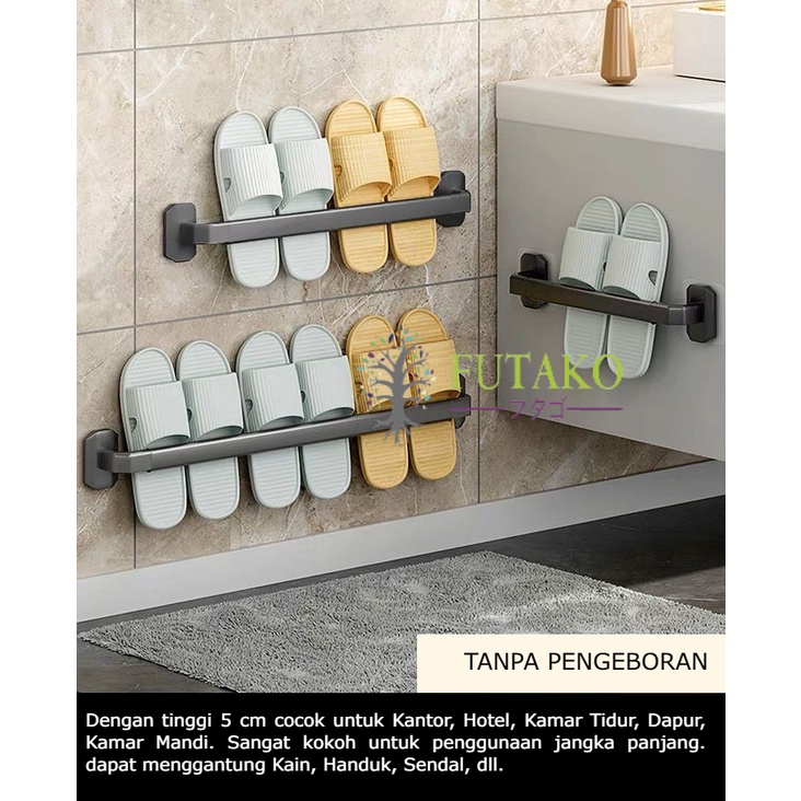 FUTAKO RAK GANTUNG TEMPEL SENDAL HANDUK PANCI GRATIS STIKER ORGANIZER DINDING