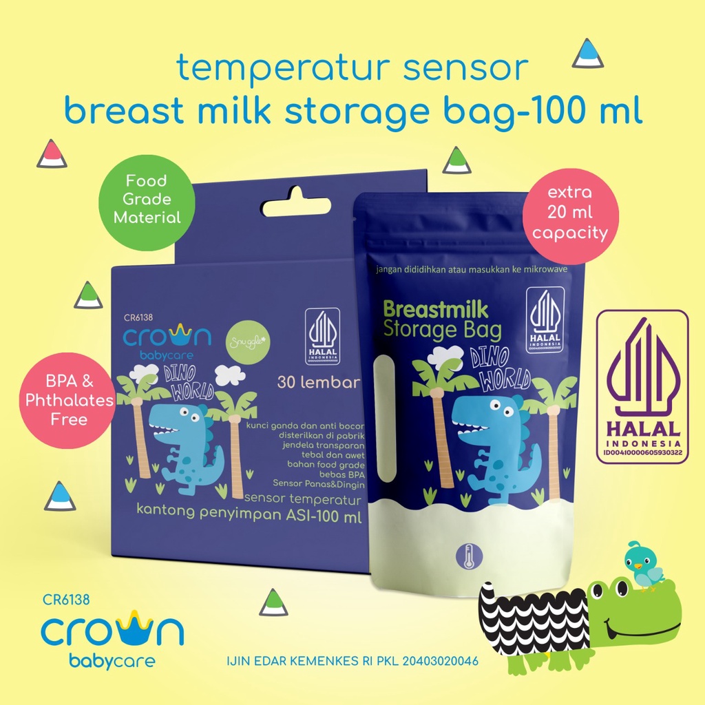 Crown Babycare Breast Milk Storage Bag Kantong Asi 100+ Extra 20ml