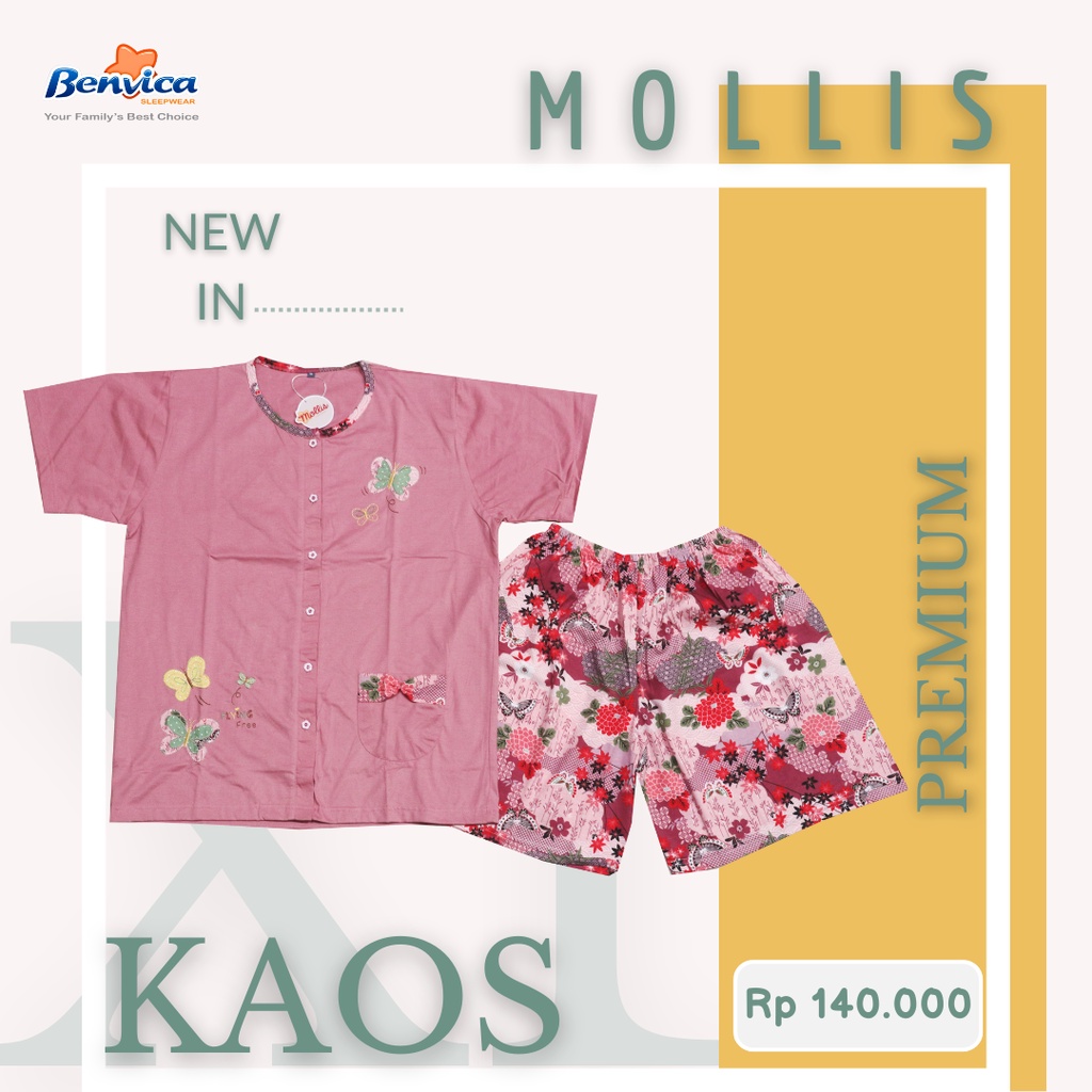 BAJU TIDUR CELANA PENDEK KAOS XL MOLLIS AL - A