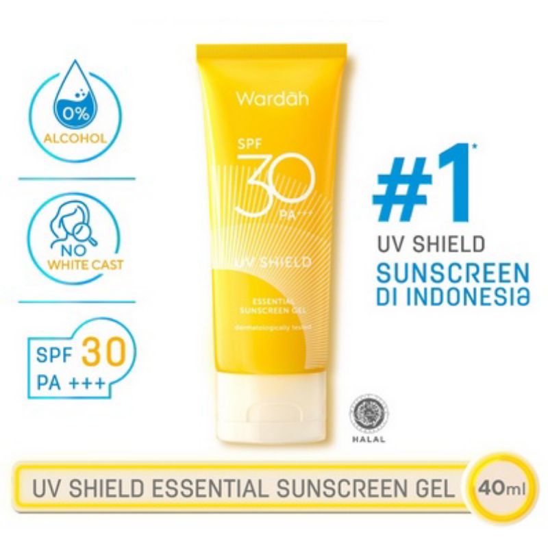 Wardah UV Shield Essential Sunscreen Gel SPF 30 PA+++ SunCream Anaksekolah