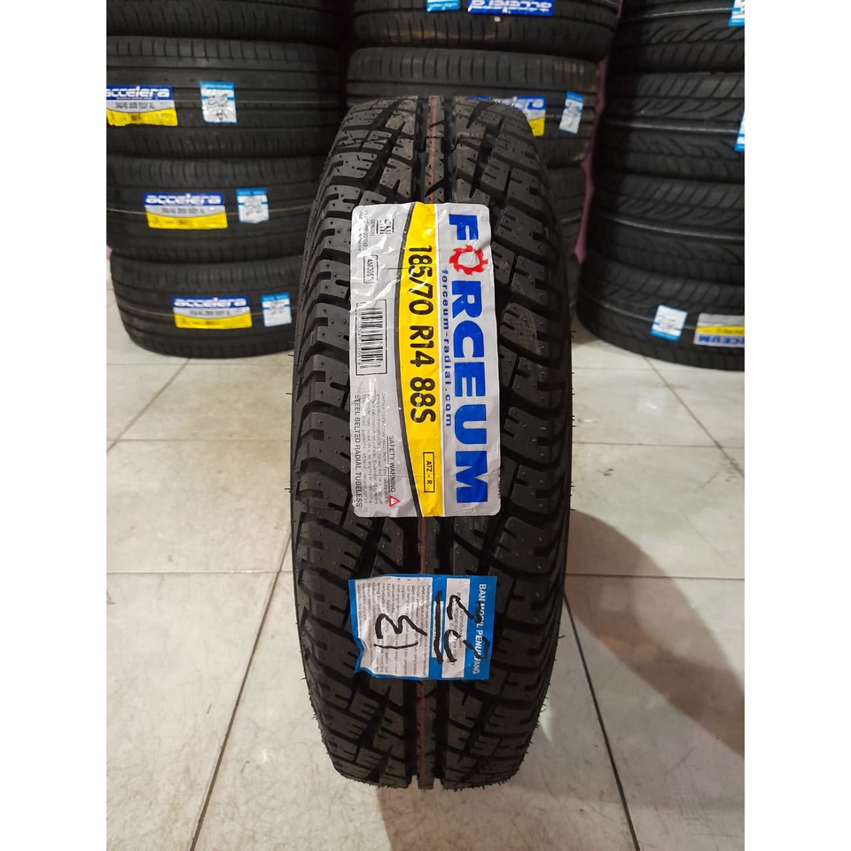BAN MOBIL TUBLES KEMBANG SEMI KASAR MERK FORCEUM A/TZ R UKURAN 185 70 RING 14
