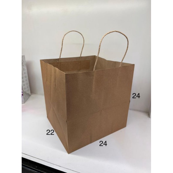 

PB 10pcs PAPERBAG 24x22x24cm TALI COKLAT POLOS