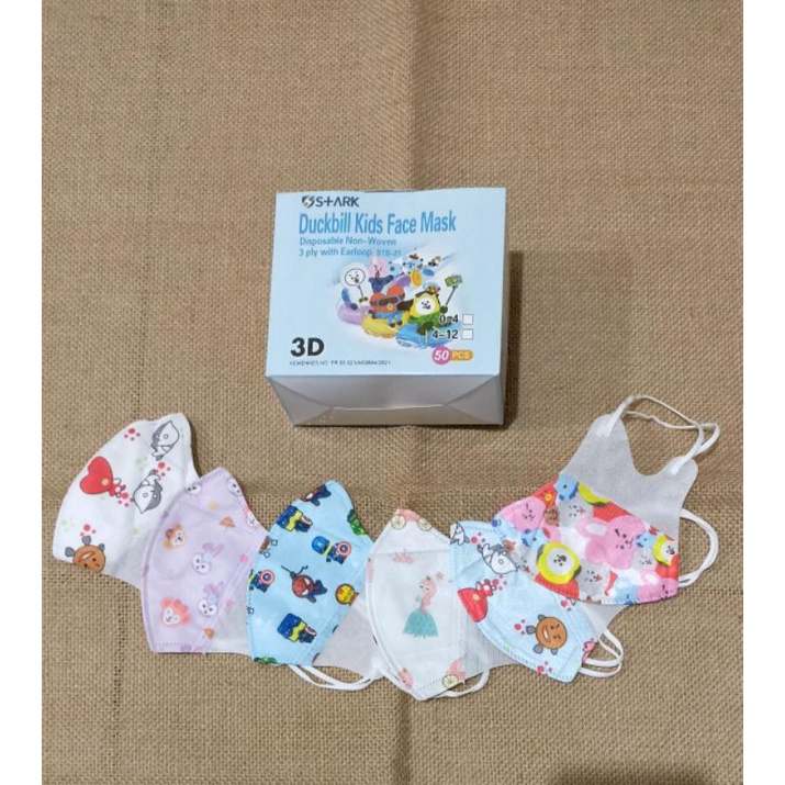 Masker Duckbill Anak isi 50 pcs motif karakter