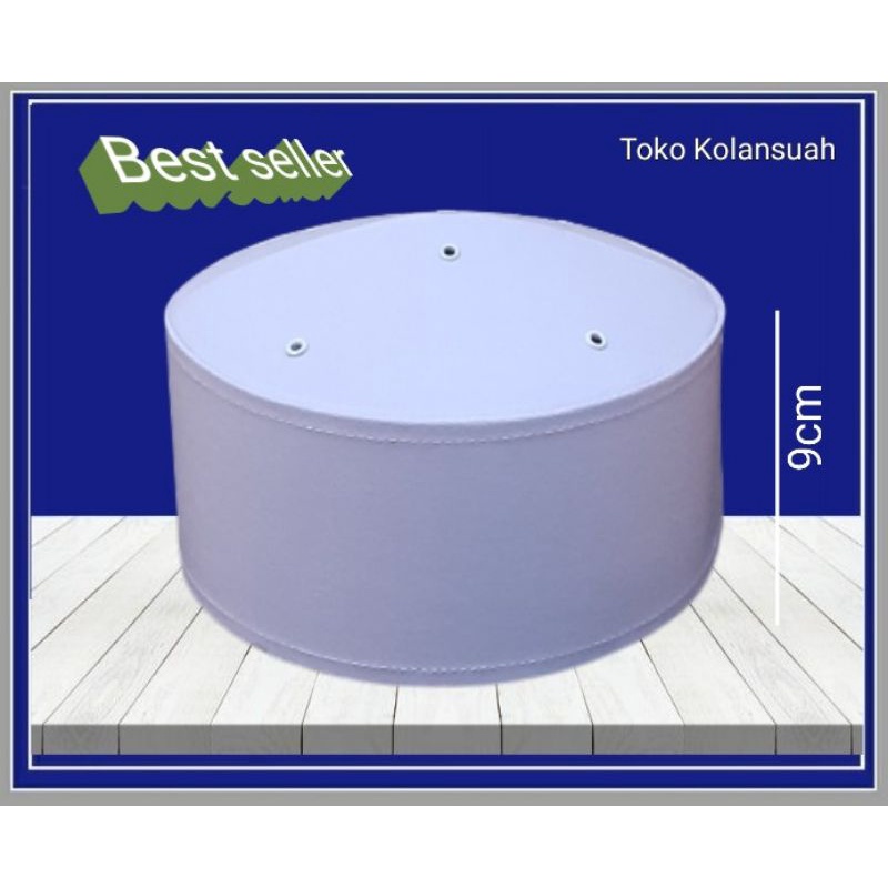 peci putih polos tinggi 9cm