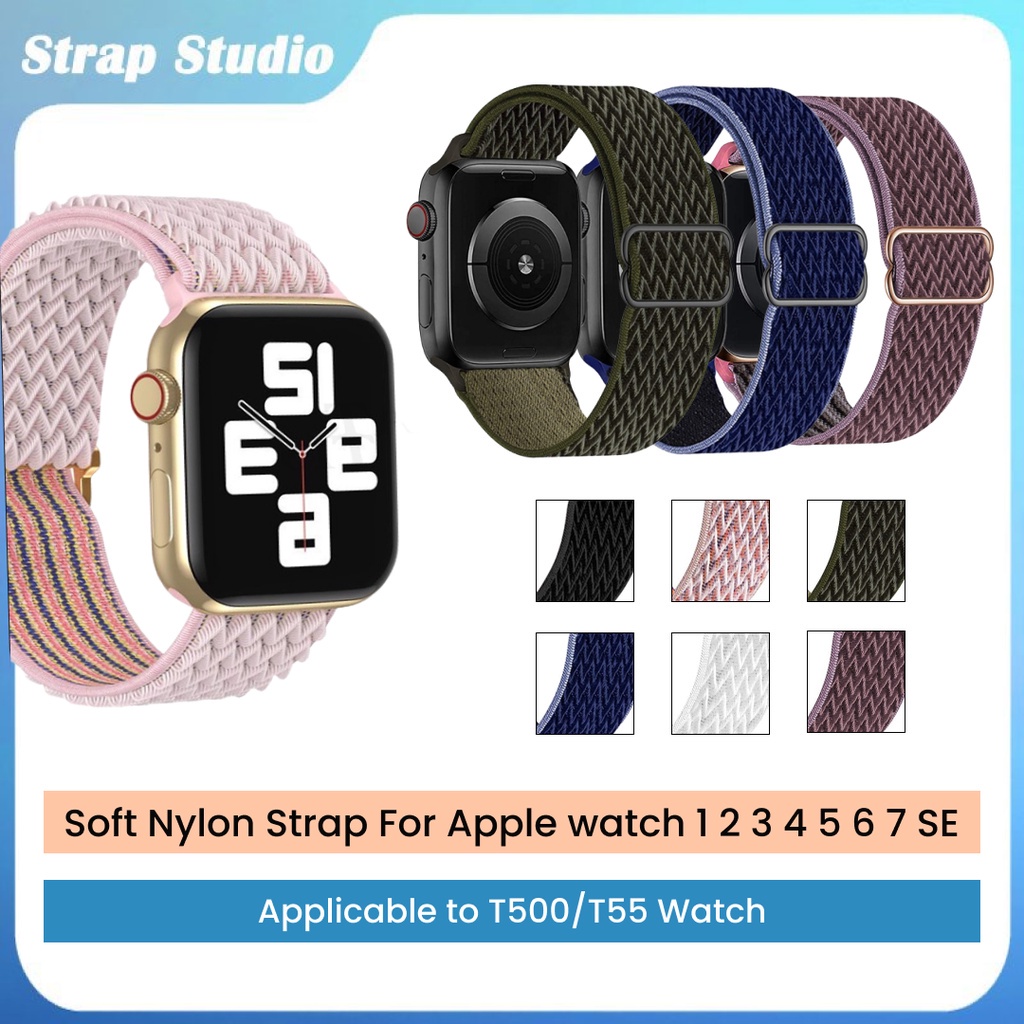 APPLE WATCH Wavy Strap iWatch Series 1 2 3 4 5 SE 6 7 Soft Nylon Strap Size 45 44 42mm 41 40 38mm Replacement Strap for T500 T55 Smartwatch