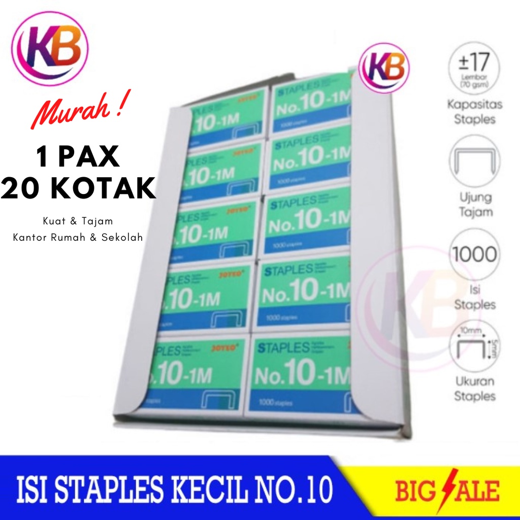 

Steples Joyko No.10 Kecil - Isi Stapler Joyko HD 10D - 1 Pak ( 20 pcs) - Atk blessing