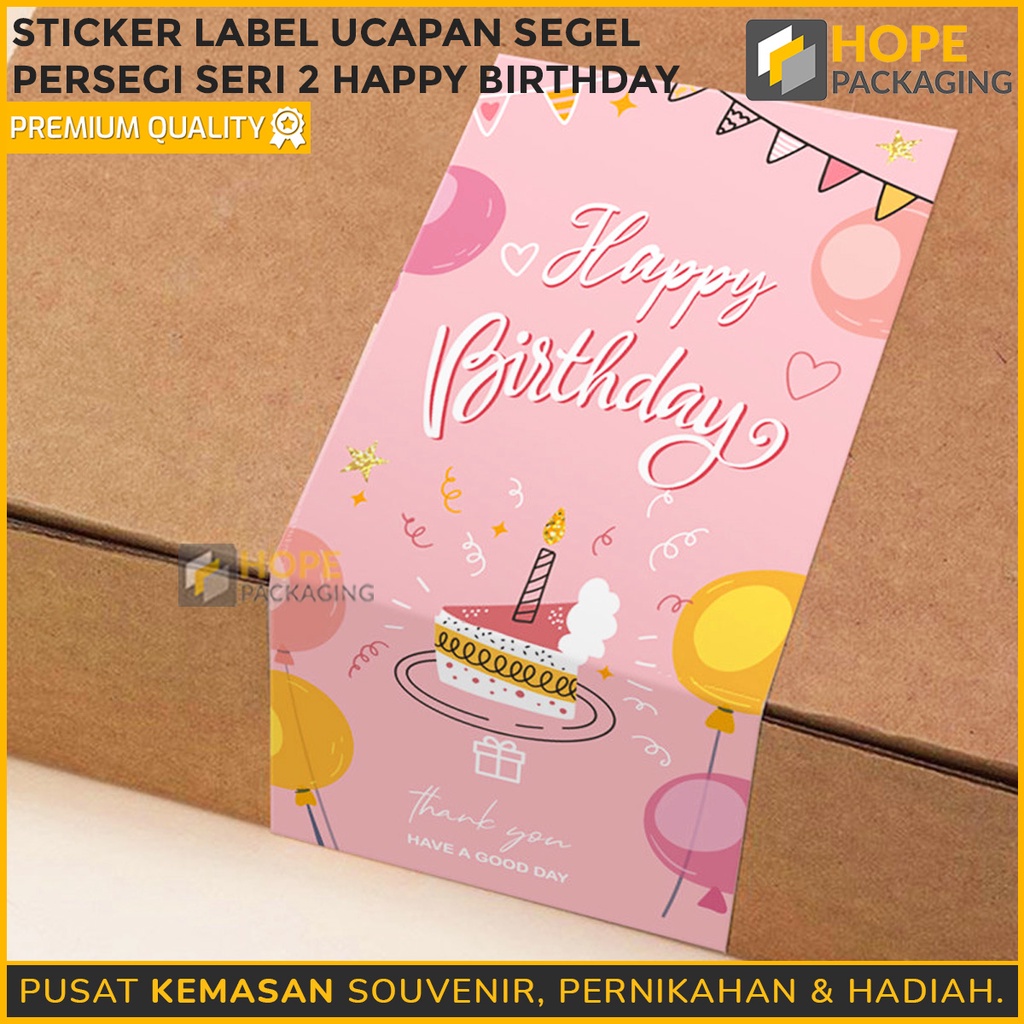 [ 1pack isi 50 ] Sticker Label Ucapan ( HAPPY BIRTHDAY ) Seri 2 stiker kotak lucu packing hampers souvenir makanan