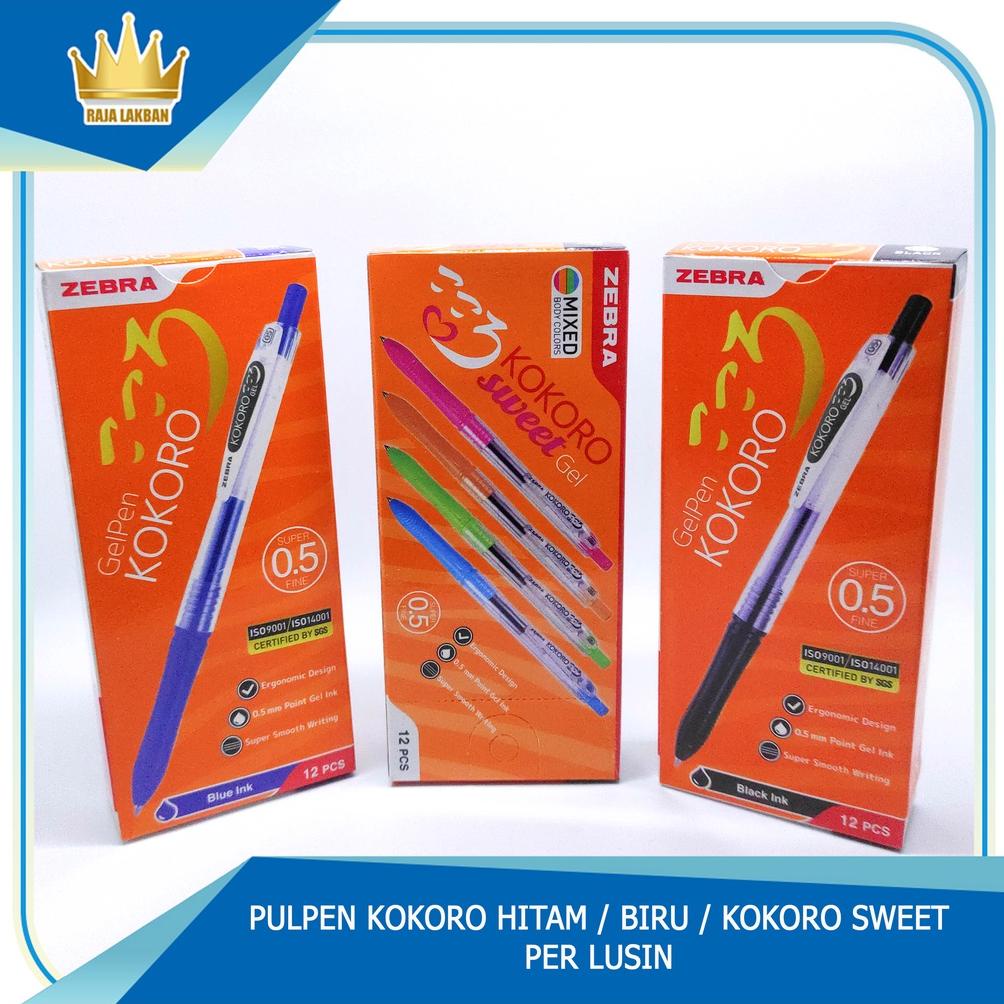 

BISA COD Pulpen Zebra Kokoro Hitam / Biru / Sweet Semi Gel - LUSIN