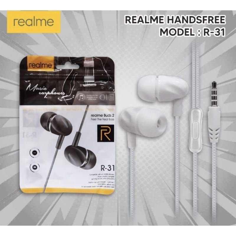 Headset REALME R-31 BASS Handsfree REALME MUSIC R31 BASS Music Earphone REALME R-31 BASS