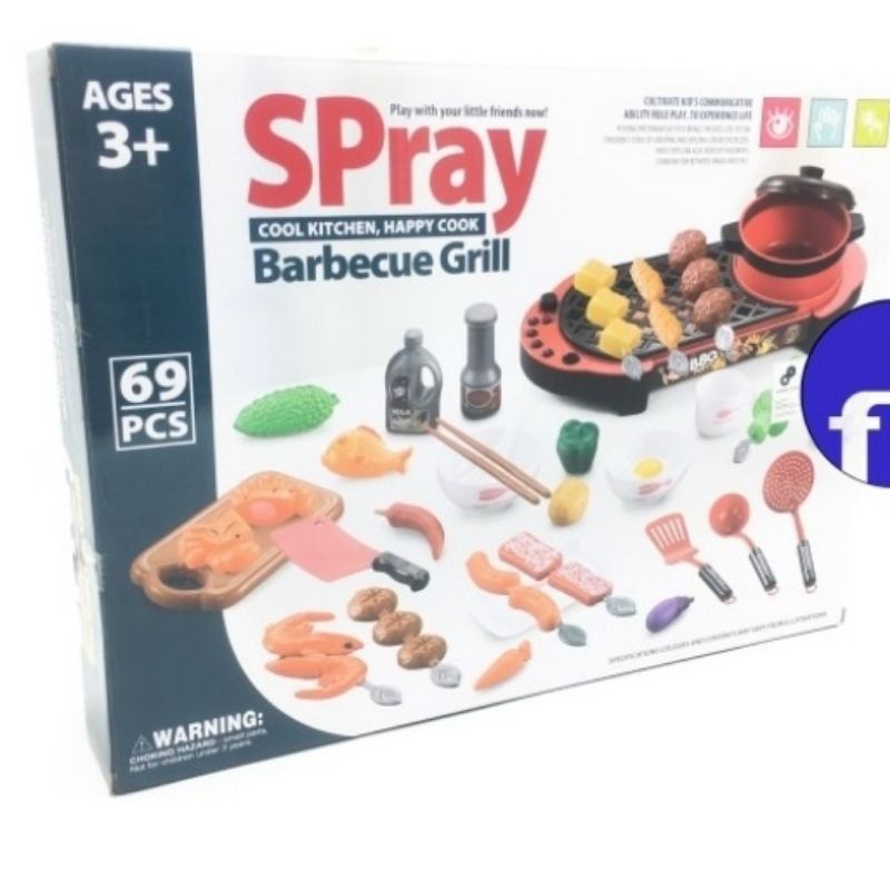 spray barbecue gril mainan bbq mainan masak